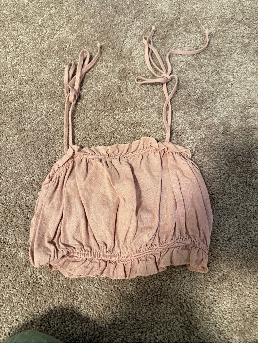 PacSun LA hearts Dusty Pink Tie-Shoulder Ruffle Crop Top